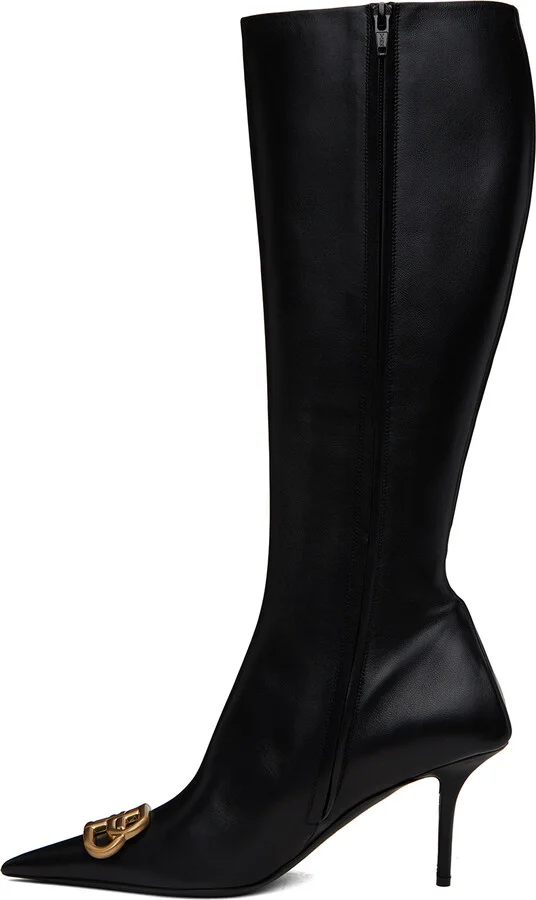 Balenciaga Black Square Knife Boots - Image 3