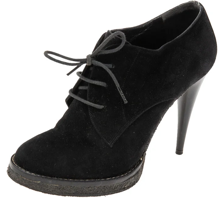 Balenciaga Black Suede Ankle Boots Size 37