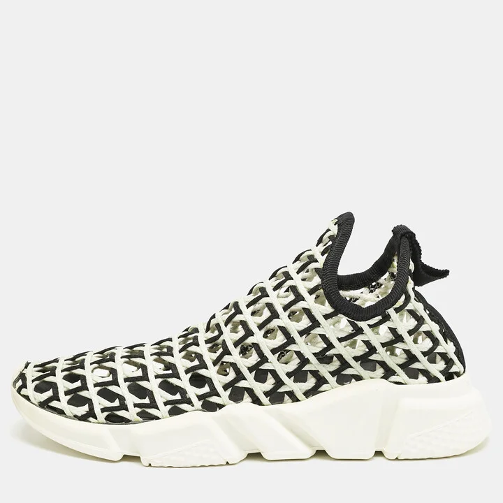 Balenciaga Blue/Black Woven Fabric Speed Slip On Sneakers Size 40
