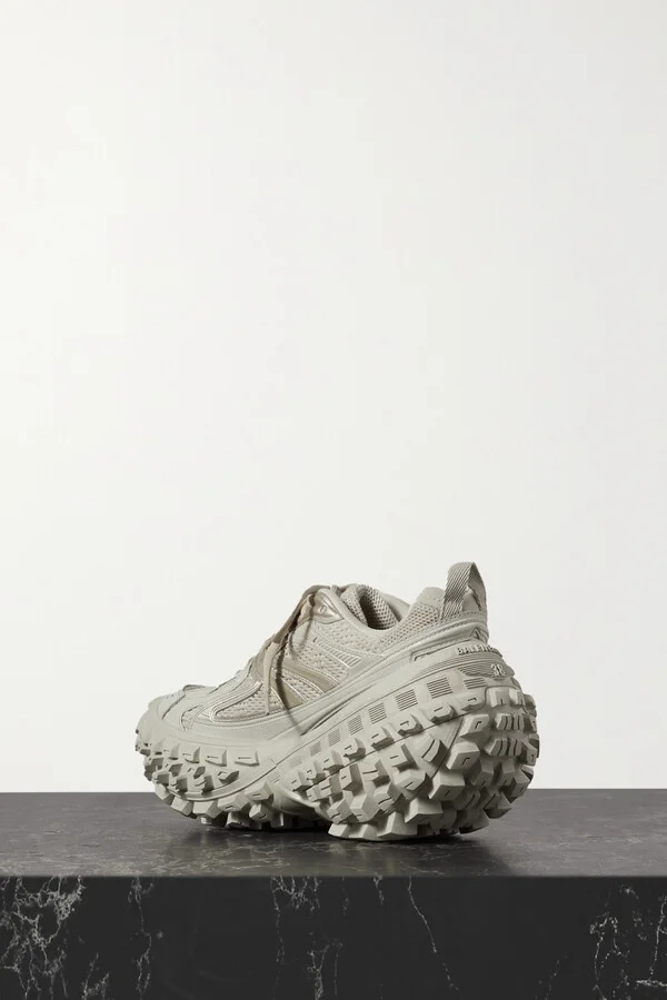 Balenciaga - Bouncer Mesh And Rubber Platform Sneakers - Neutrals - Image 3