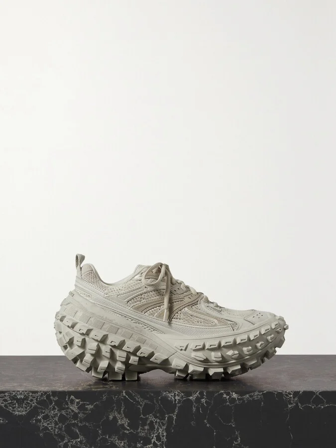 Balenciaga - Bouncer Mesh And Rubber Platform Sneakers - Neutrals