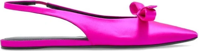 Balenciaga Bow Detailed Slingback Flat Shoes