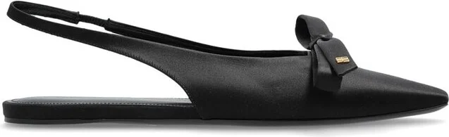 Balenciaga Bow Detailed Slingback Flat Shoes