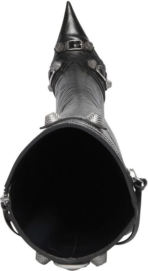 Balenciaga Cagole Leather Pointy-Toe Boots - Image 7