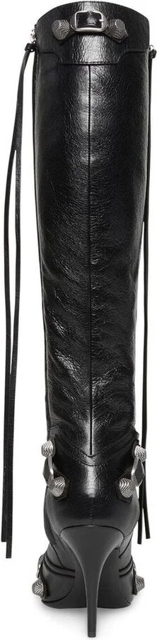 Balenciaga Cagole Leather Pointy-Toe Boots - Image 9