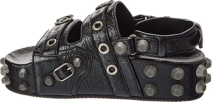 Balenciaga Cagole Leather Sandal - Image 2