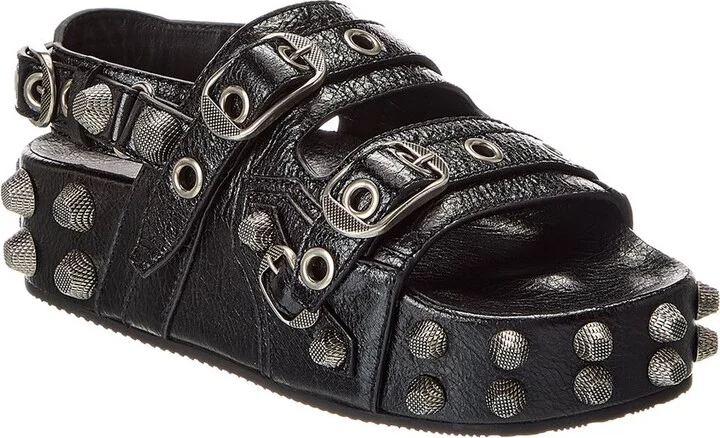 Balenciaga Cagole Leather Sandal