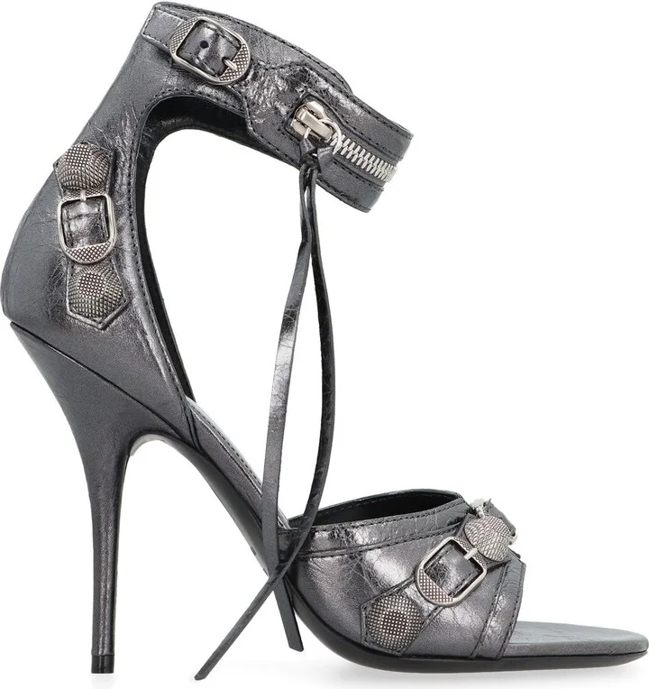 Balenciaga Cagole Leather Sandals - Image 2