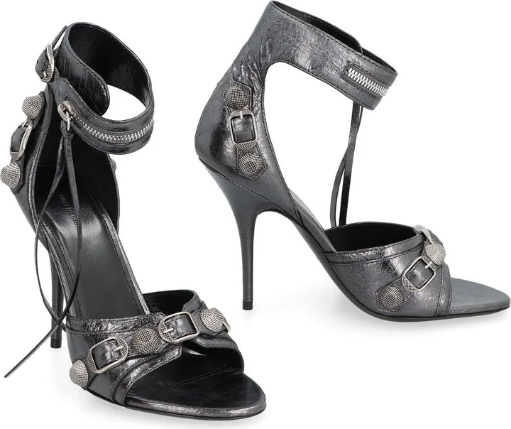 Balenciaga Cagole Leather Sandals - Image 3