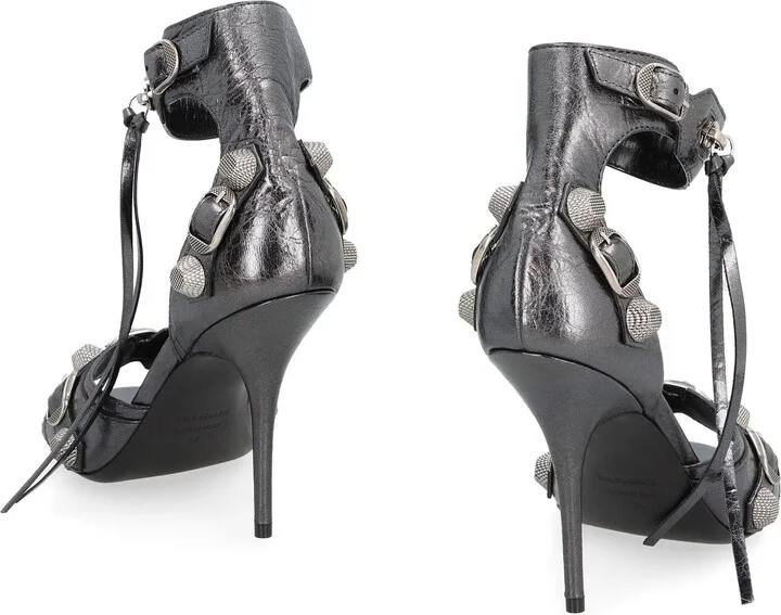 Balenciaga Cagole Leather Sandals - Image 4