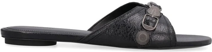 Balenciaga Cagole Leather Slides