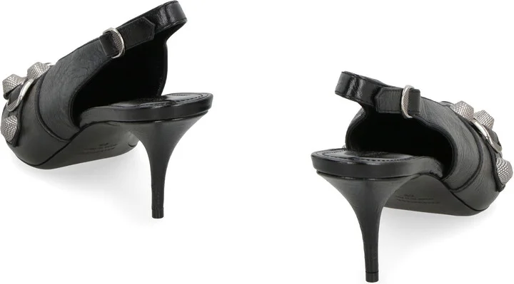 Balenciaga Cagole Leather Slingback Pumps - Image 4