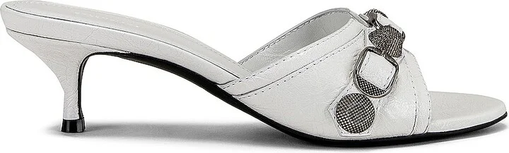 Balenciaga Cagole Mules in White