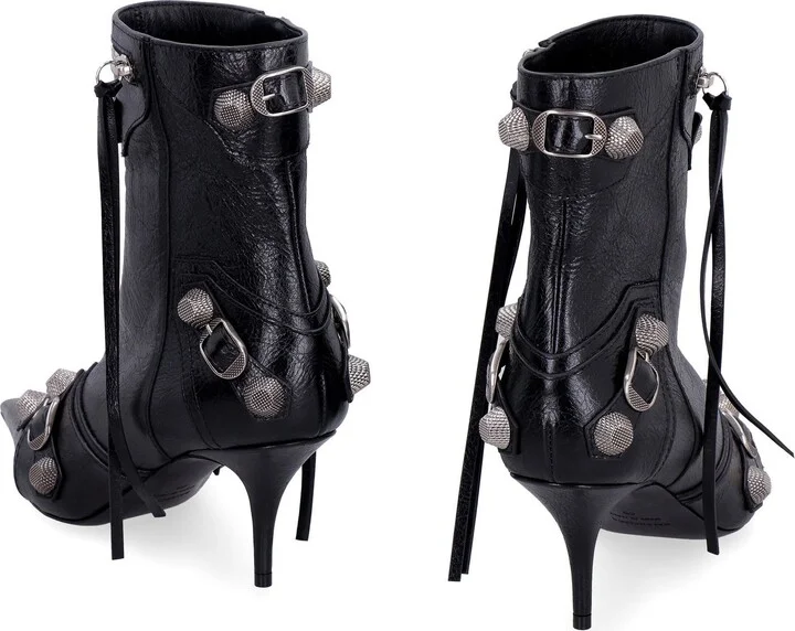 Balenciaga Cagole Patent Pointy Toe Ankle Boots - Image 3