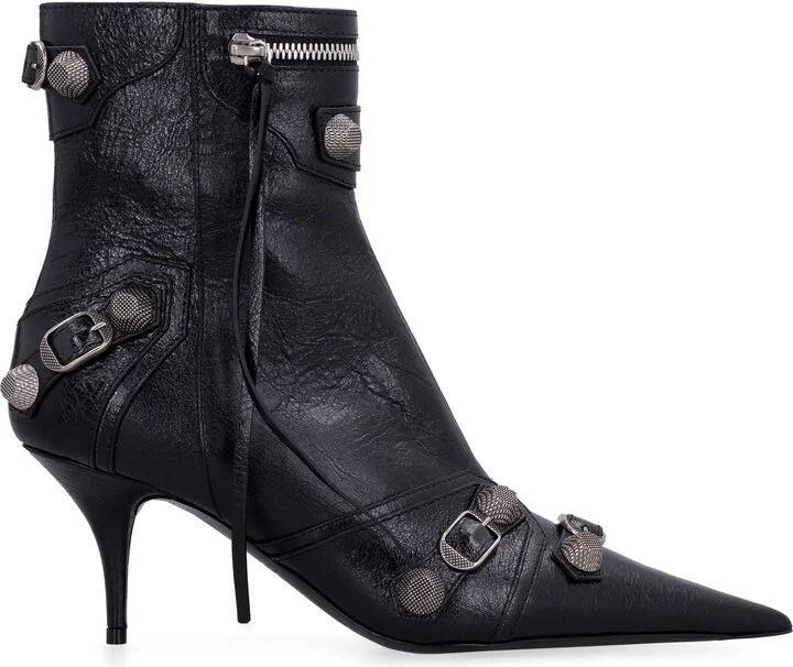 Balenciaga Cagole Patent Pointy Toe Ankle Boots - Image 2