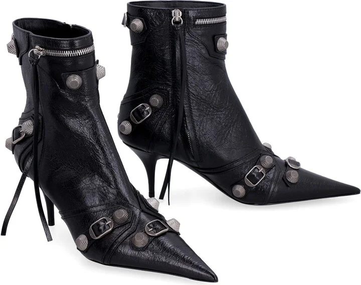 Balenciaga Cagole Patent Pointy Toe Ankle Boots - Image 3