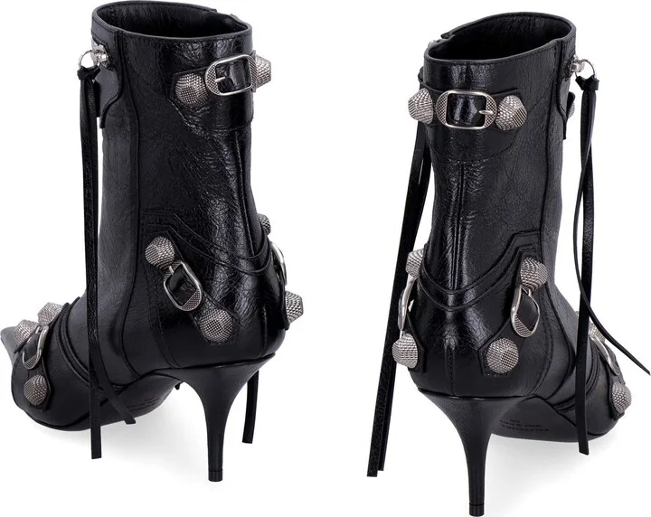 Balenciaga Cagole Patent Pointy Toe Ankle Boots - Image 4