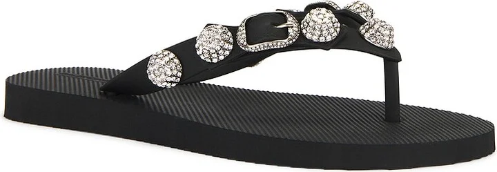 Balenciaga Cagole Thong Sandal in Black - Image 2