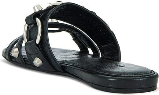 Balenciaga City Flat Mule In Arena Lambskin Shoes - Image 3