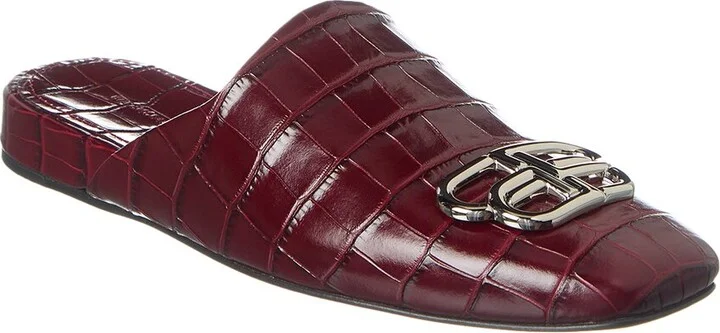 Balenciaga Cosy Bb Croc-Embossed Leather Mule