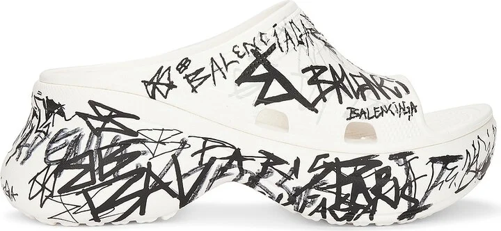 Balenciaga Crocs Pool Slide Sandal in White - Image 2
