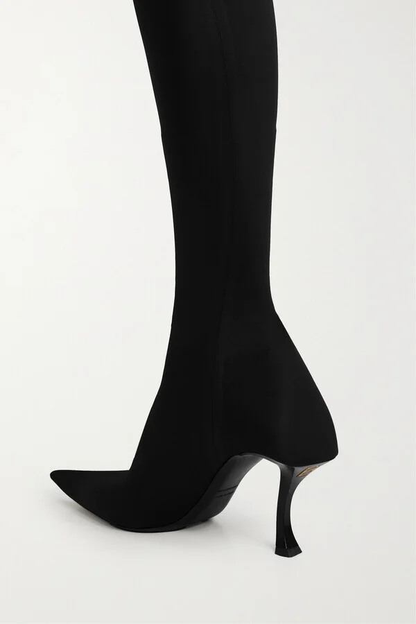 Balenciaga - Hourglass Stretch-knit Over-the-knee Boots - Black - Image 3