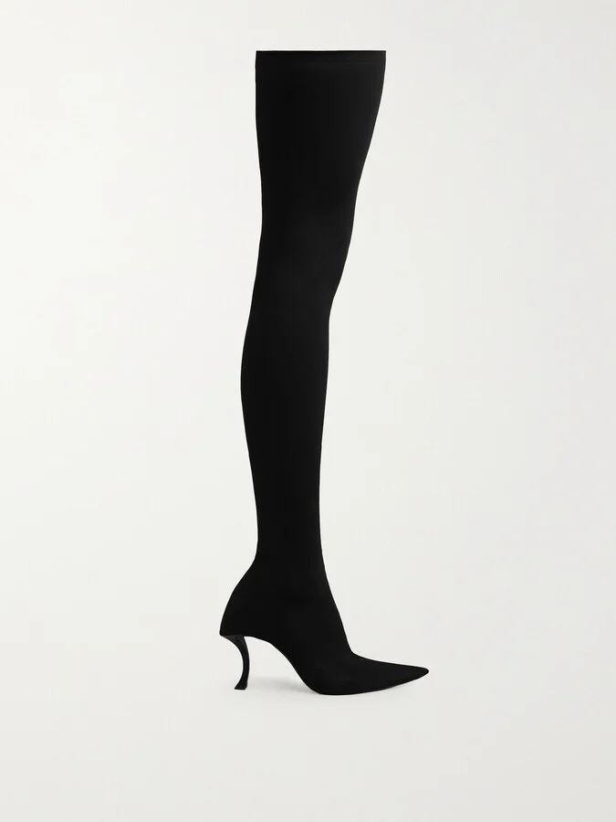 Balenciaga - Hourglass Stretch-knit Over-the-knee Boots - Black