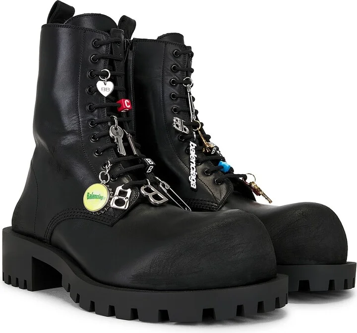 Balenciaga Hummer Laceup Bootie in Black