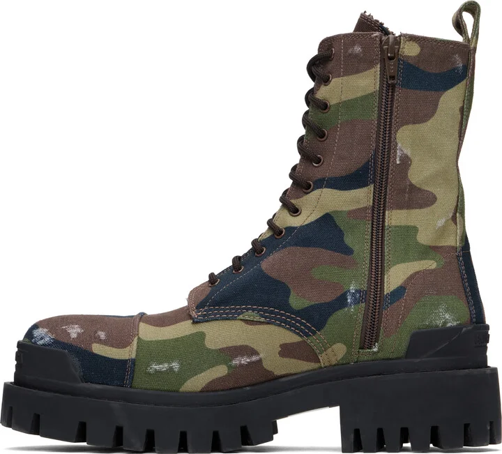 Balenciaga Khaki Strike Boots - Image 3