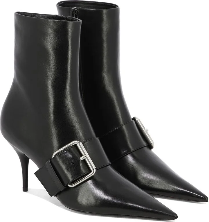 Balenciaga Knife 80 Leather Ankle Boots - Image 2