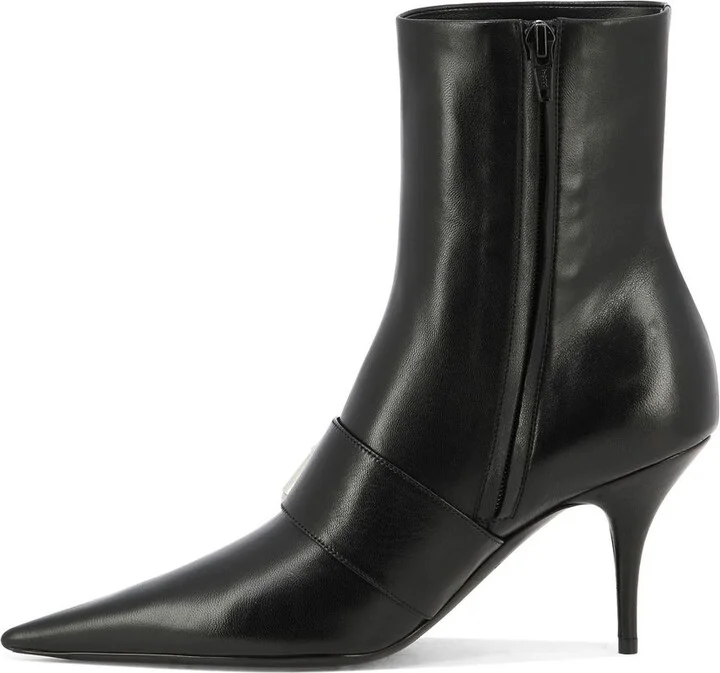 Balenciaga Knife 80 Leather Ankle Boots - Image 3