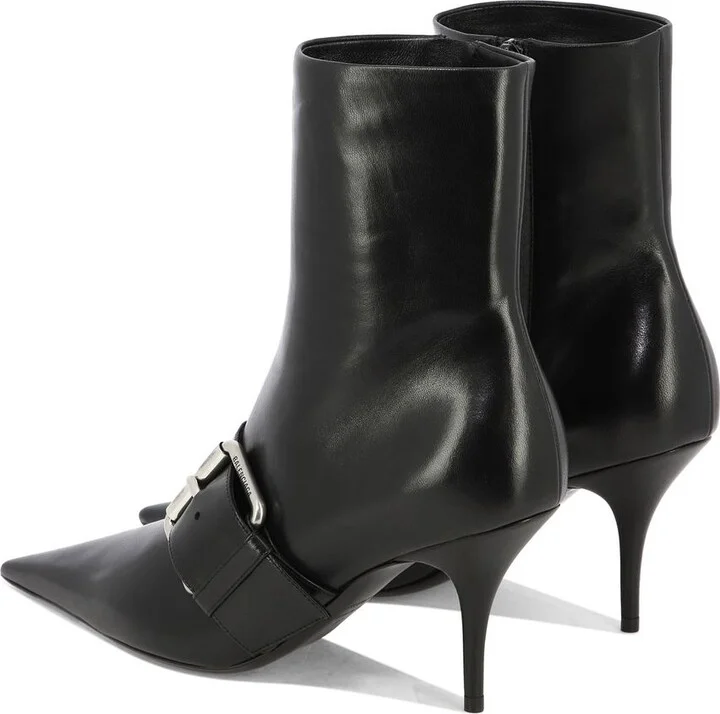Balenciaga Knife 80 Leather Ankle Boots - Image 4