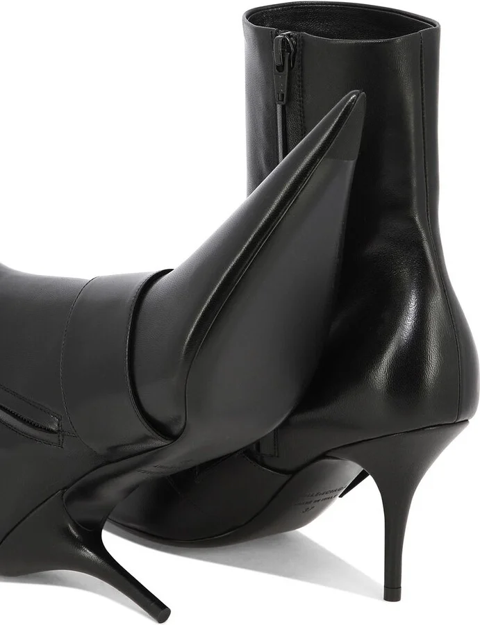 Balenciaga Knife 80 Leather Ankle Boots - Image 5