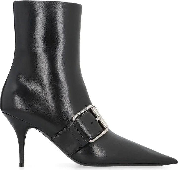 Balenciaga Knife 80 Leather Ankle Boots - Image 2