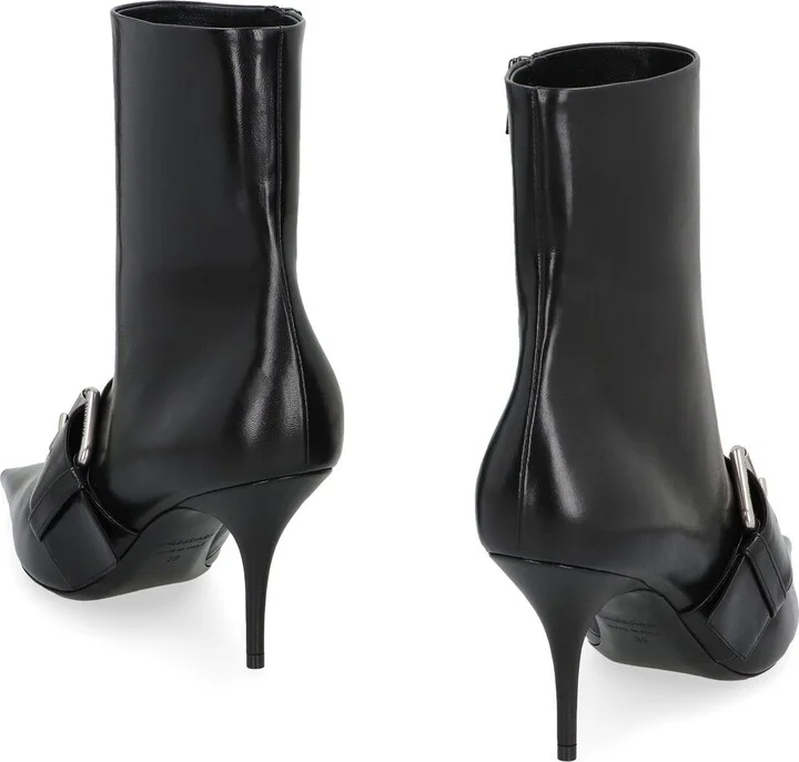 Balenciaga Knife 80 Leather Ankle Boots - Image 4
