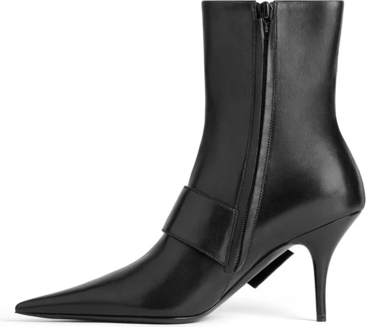 Balenciaga "Knife Belt" 80Mm Ankle Boots - Image 5