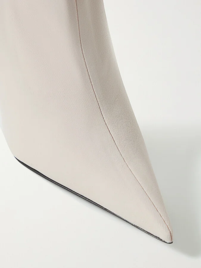 Balenciaga - Knife Stretch-knit Over-the-knee Boots - Neutrals - Image 4