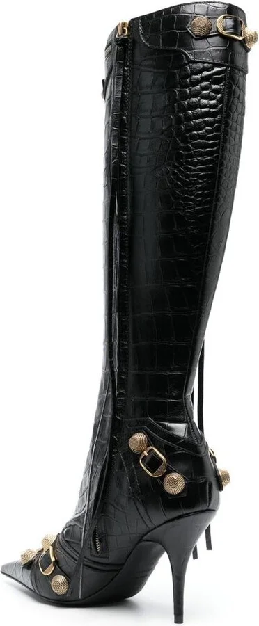 Balenciaga Le Cagole Leather Heel Boots - Image 4