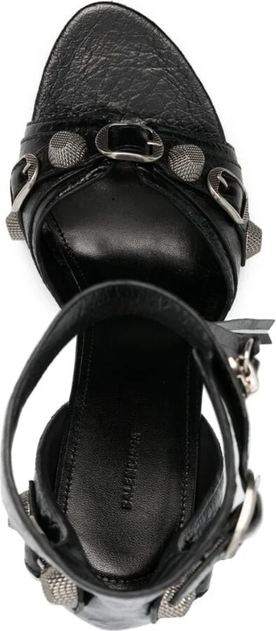 Balenciaga Le Cagole Leather Heel Sandals - Image 2