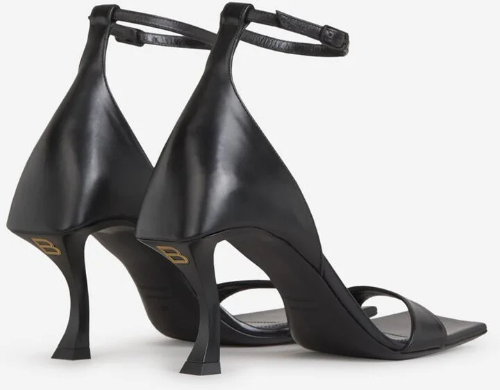 Balenciaga Leather Hourglass Sandals - Image 4