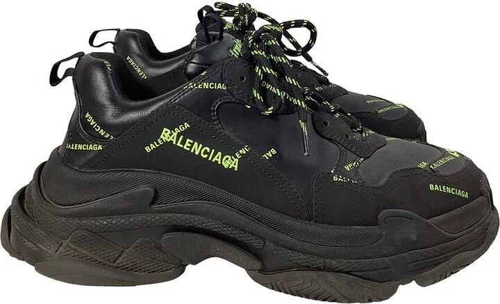 Balenciaga Leather Triple S All Over Logo Sneaker (Authentic Pre-Loved)