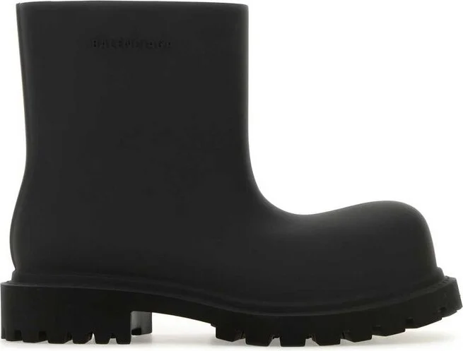 Balenciaga Logo Embossed Ankle Boots