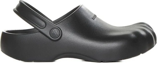 Balenciaga Logo Embossed Slingback Mules