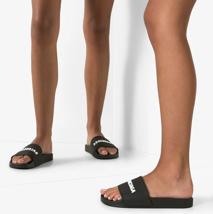 Balenciaga Logo Pool Slides - Image 3