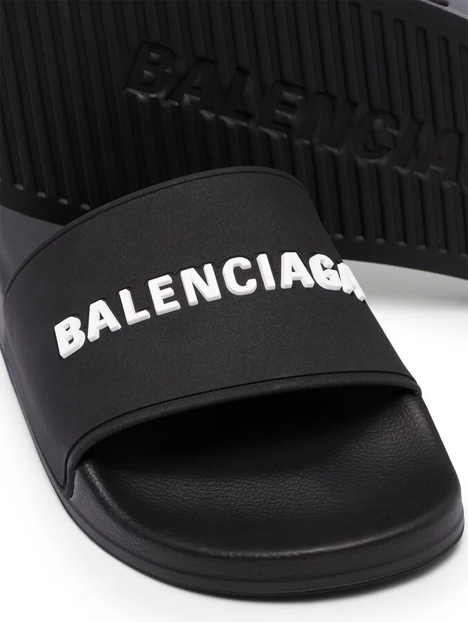 Balenciaga Logo Pool Slides - Image 4