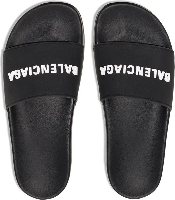 Balenciaga Logo Pool Slides - Image 5