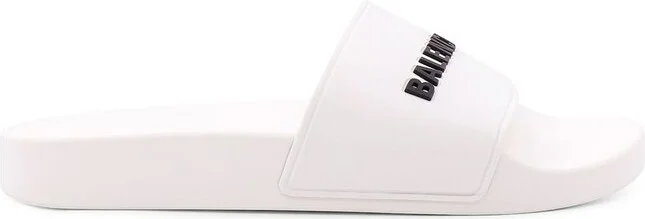 Balenciaga Logo Printed Slip-On Slides