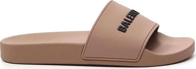 Balenciaga Logo Printed Slip-On Slides