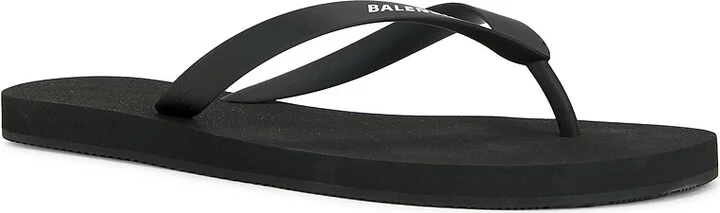 Balenciaga Logo Thong Sandal in Black - Image 2