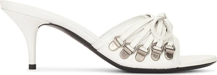 Balenciaga M70 Cagole Sandal Heel in Metallic Silver